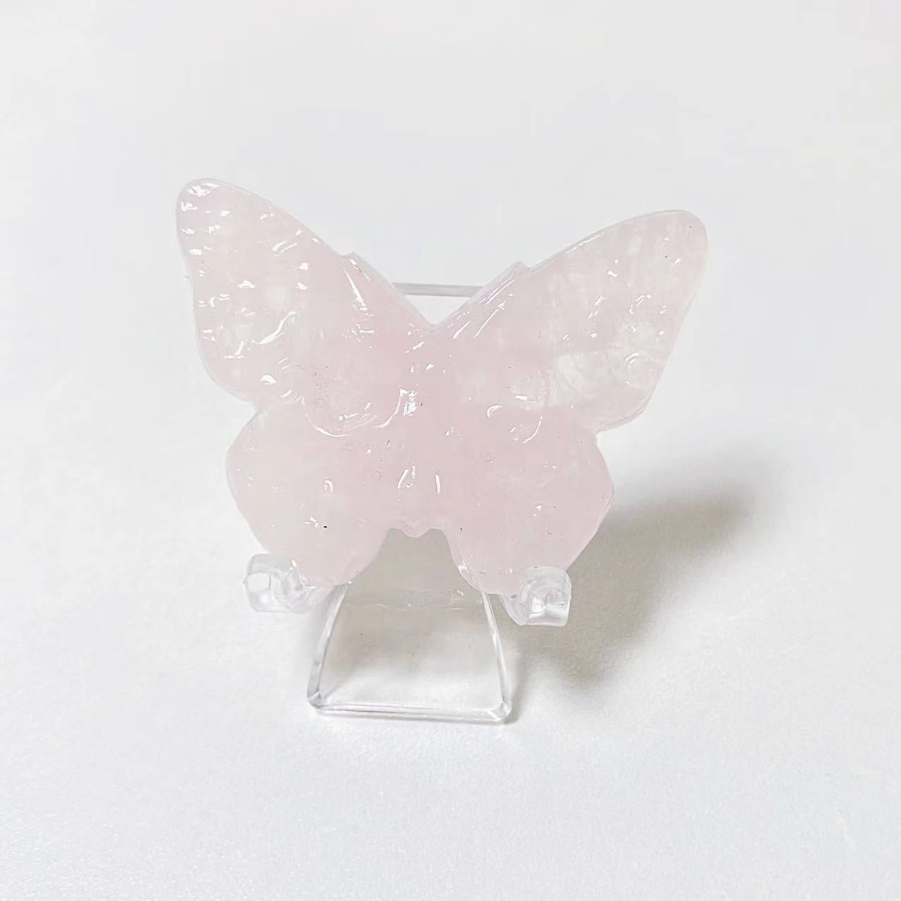 Crystal butterfly skull carvings