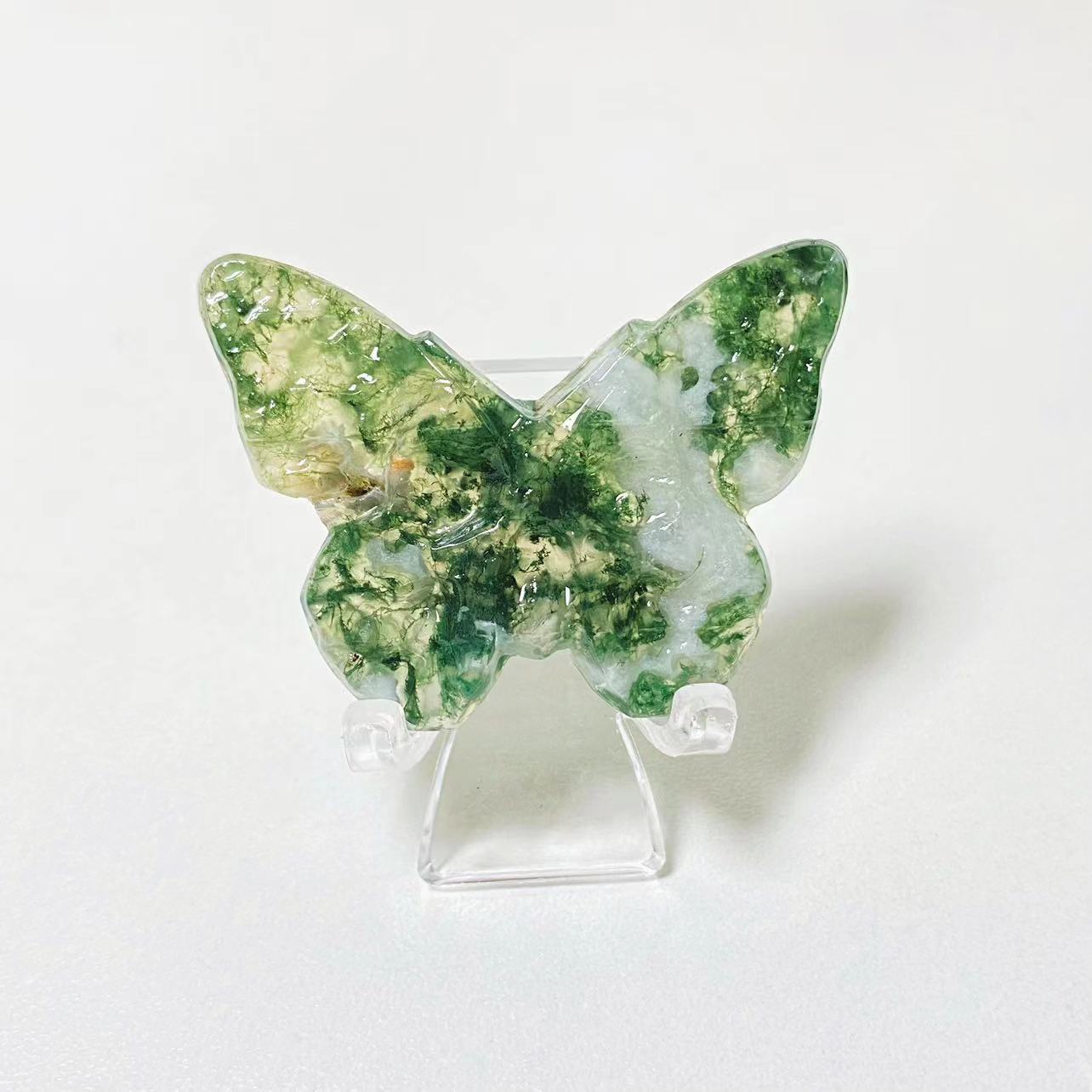 Crystal butterfly skull carvings