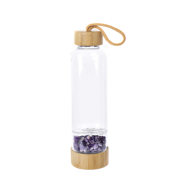 Wooden glass chips bottle