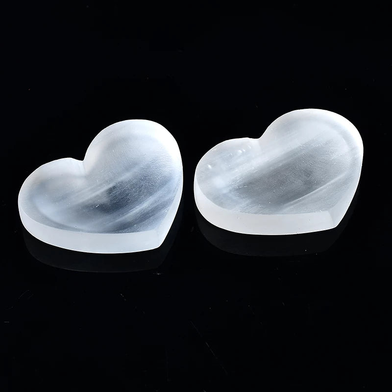 Selenite heart bowls